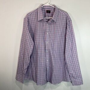 UNTUCKit Long Sleeve‎ Button Up Shirt XXL Pink Blue Striped Checkered Cotton